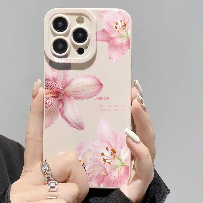 Phone Cases Durable - Blue Floral Painted Silicone INS Phone