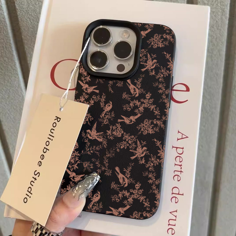 Phone Cases Durable - Pink Small Flowers Lichee Pattern Silicone