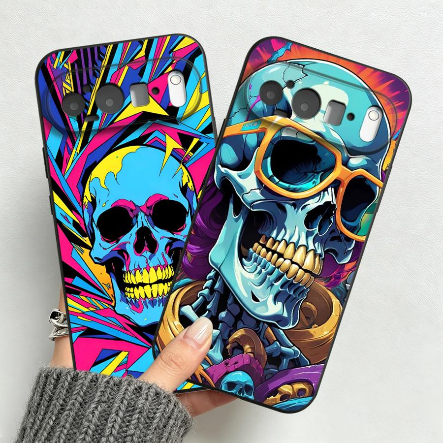 Phone Cases Google Pixel 10 - Neon Pop Art Skull Case for