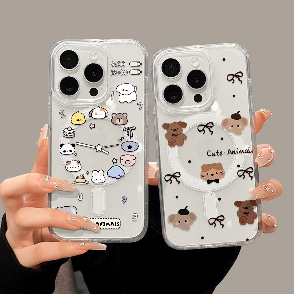 Phone Cases Magnetic - Cute Cartoon Animals Phone Case For