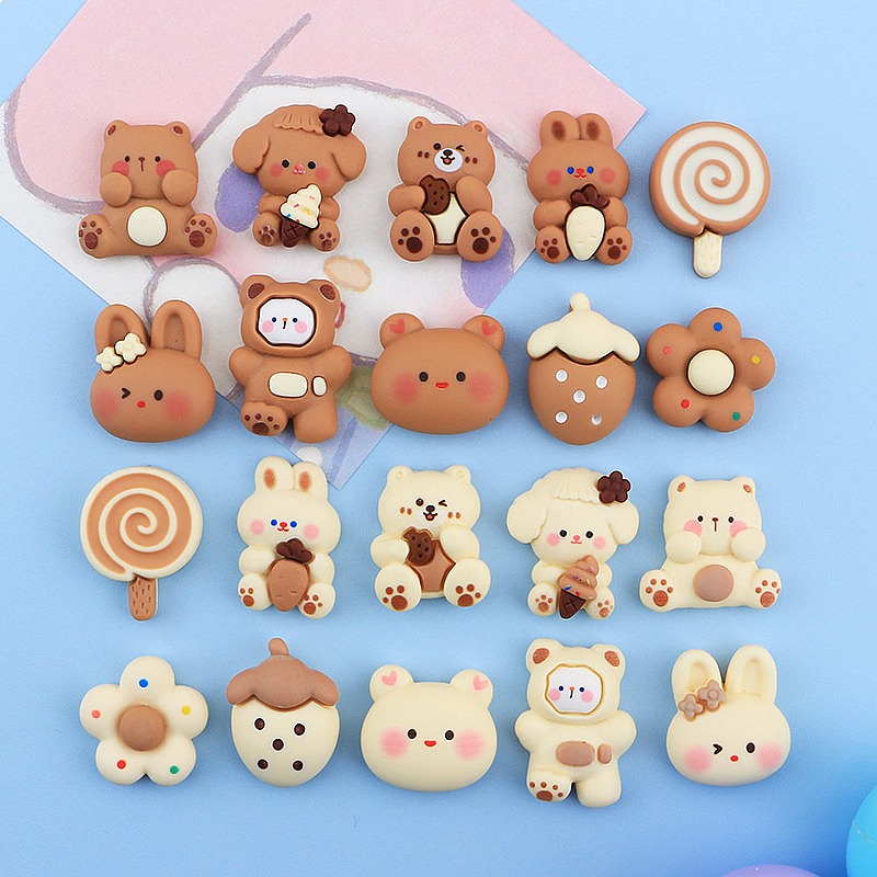 Phone Cases Wholesale - 100pcs Mini Animal Resin Charm Kawaii