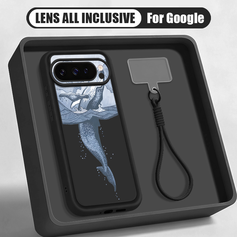 Phone Cases Google Pixel 10 - Humpback Whale Print Wrist Strap Lanyard