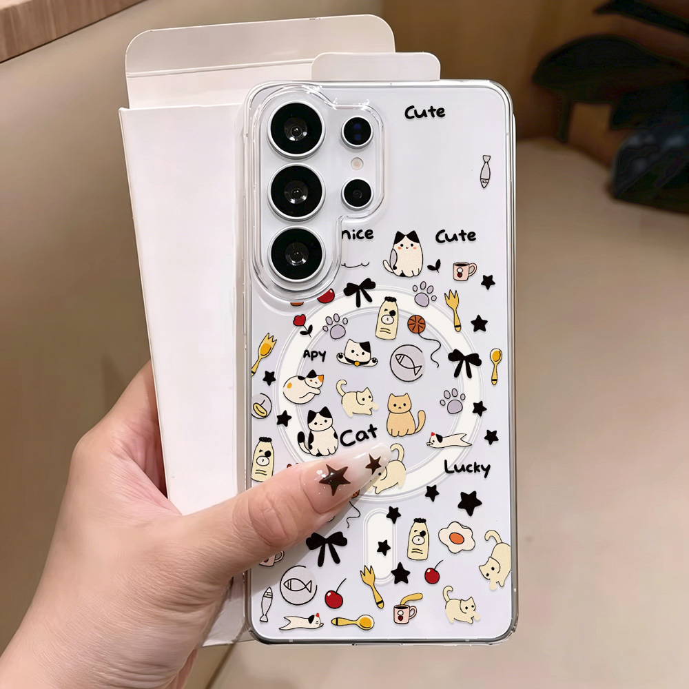 Phone Cases Magnetic - Cute Cat Magnetic Phone Case For