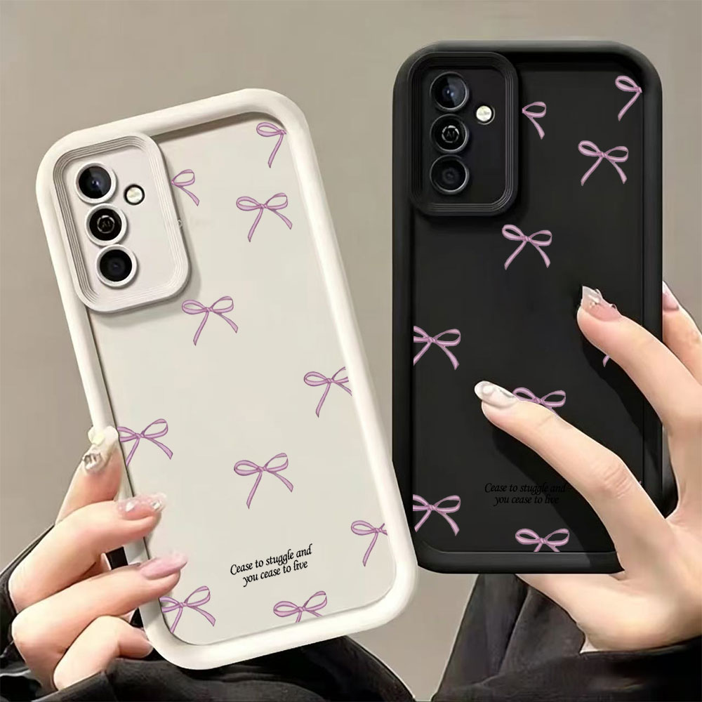 Phone Cases Samsung Galaxy - Pink Bow Print Soft TPU Phone