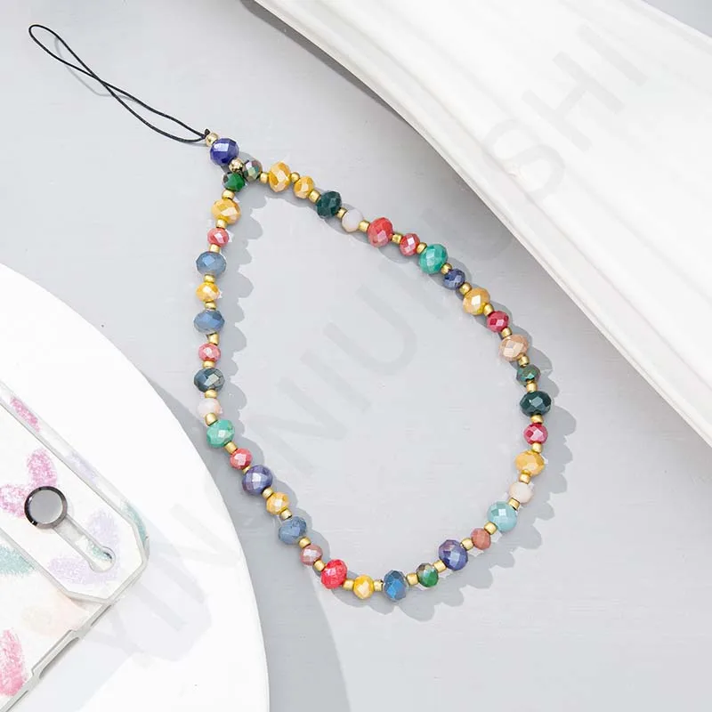 Phone Cases With Pictures - Creative Crystal Beaded Phone Chain Lanyard