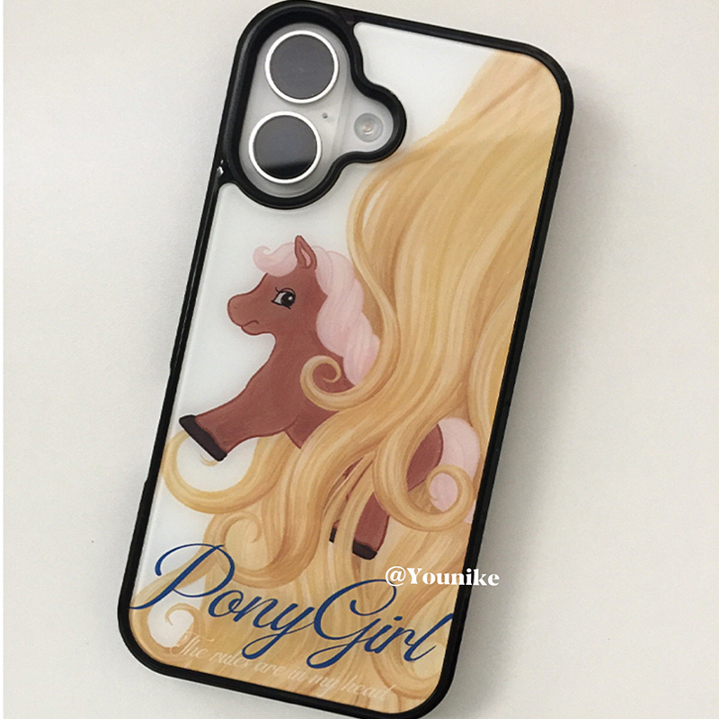 Phone Cases Durable - Korean Ins Retro Cute Long Hair