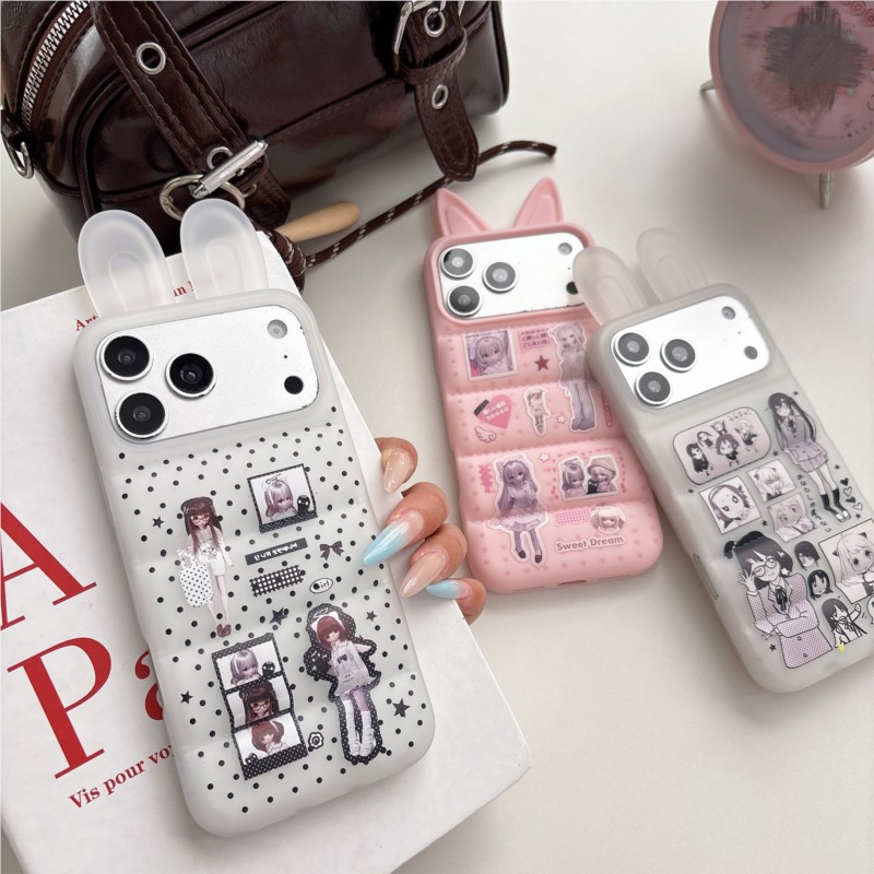 Phone Cases Anime - Japanese Y2K Cute Bunny Ear Phone