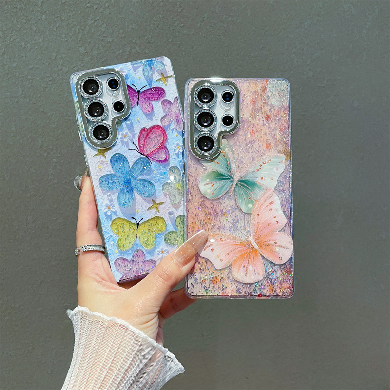 Luxury Oil Painting Flowers Bu - đánh giá và giá Glitter Shockproof Case