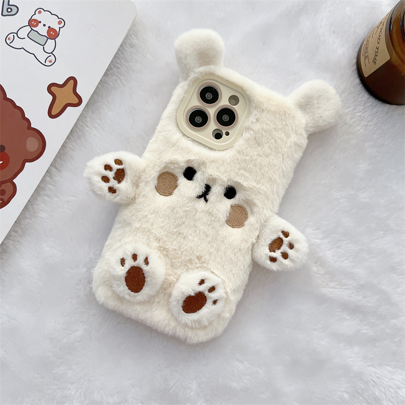 Korean 3D Cartoon Bear Fluffy  - đánh giá và giá Phone Cases For Iphone 11
