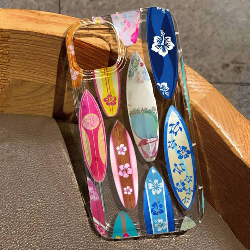 Flower Surfboard Print Clear C - đánh giá và giá Phone Cases Mous