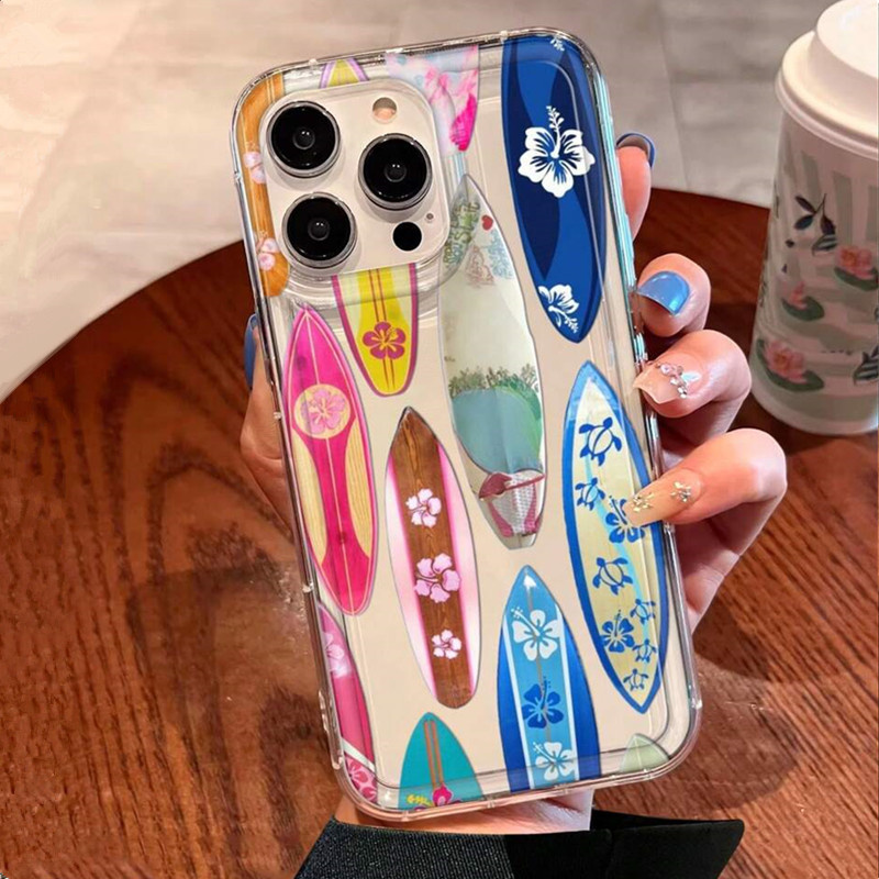 Flower Surfboard Print Clear C - đánh giá và giá Phone Cases Mous