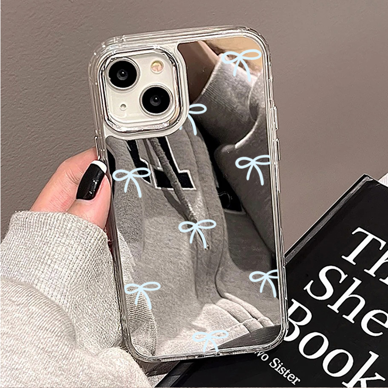 Light Blue Bow Mirror Phone Ca - đánh giá và giá Phone Cases Durable