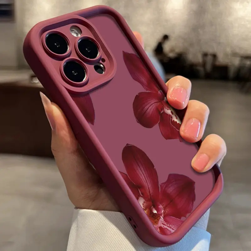 Wine Red Orchid Flower Pattern - đánh giá và giá Phone Cases Mous