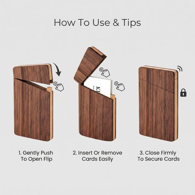 Portable Wood Business Card Ho - đánh giá và giá Card Holder Slim Case